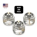 Bulk Tealight Fuel Cells Liquid Paraffin Oil Candles - Disposable - 8 Hour Burn (180 Pack) Made in USA