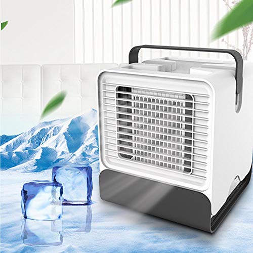 Portable Air Conditioner, Womdee Mini Negative Ion Personal Air Conditioner with Portable Handle and Night Light, USB Air Conditioner for Bedrooms, Office and Outdoors (White)