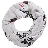 D&Y Women's Holiday Infinity snowman loop Accessory, grey, One Size