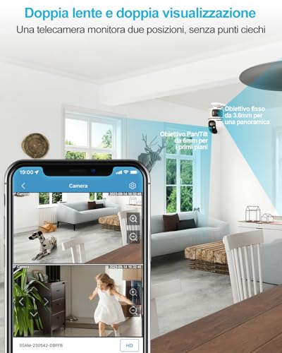 GENBOLT Wi-Fi Security Camera for Indoor, Baby Camera | 2MP+2MP, 360° view, AI detection, baby monitor, two-way audio, automatic tracking, 2.4&5GHz