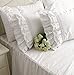 Shabby Vintage White Embroidery Lace & Ruffle Matching Pillowcase Pillow Sham