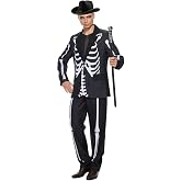 ReneeCho Skeleton Suit Costume for Men Bone Daddy Costume Skeleton Tuxedo