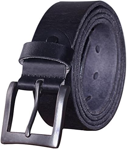 PAZARO Men's Super Soft Top Grain 100% Leather Belt Black Color