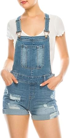 womens denim overalls shorts