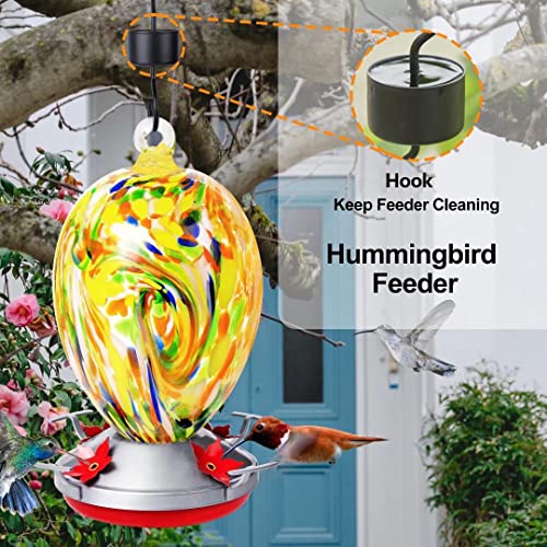 Hummingbird Feeder,Glass Hummingbird Feeders for Outdoors Hanging,Large