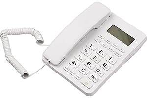 Desktop Corded Landline Phone Fixed Telephone Big Button for Elderly Seniors with LCD Display Mute Pause Hold Flash Hands Fun