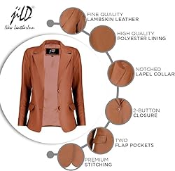 Jild Classic 2-Button Lambskin Leather Blazer Women