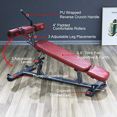Finer Form Semi-Commercial Sit-Up Bench For Core Workouts and Decline ...
