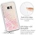 Galaxy S7 Edge Case, Wuloo Samsung Galaxy S7 Edge Hard Case Fashion Creative Design Flowing Liquid Floating Luxury Bling Glitter Sparkle Love Heart Hard Case for Girls Children