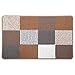 Indoor Doormat Front Door Mat Non Slip Rubber Backing Super Absorbent Mud and Snow Magic Dirts Trapper Mats Entrance Door Rug Shoes Mat Machine Washable Carpet - Grey Brown Yellow Lattice, 23