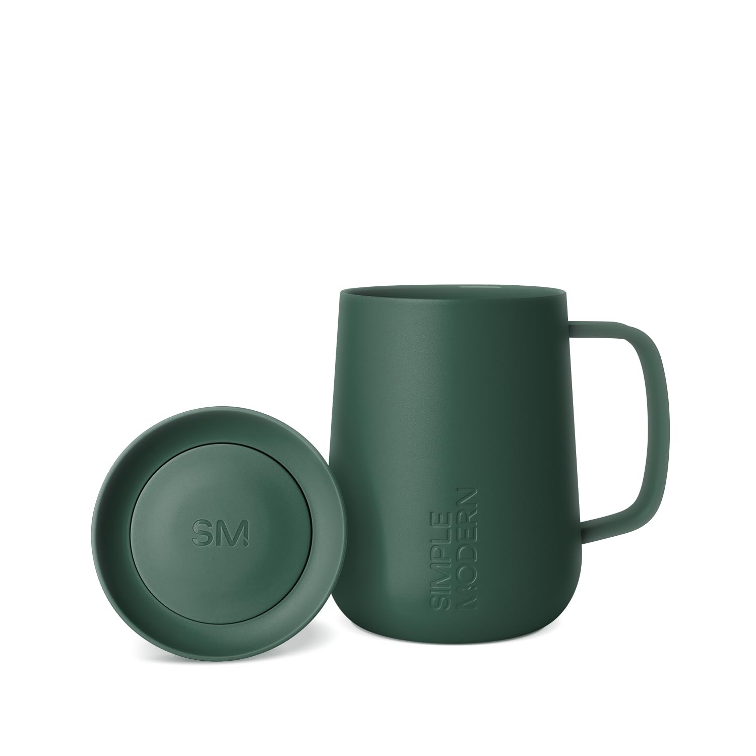 Photo 1 of **NEEDS CLEANING**Simple Modern Voyager Signature Mug | Travel Coffee Tumbler with 360° Lid and Handle | Ceramic-Lined Insulated Stainless Steel Iced Cold Brew Cup | 12oz, Forest