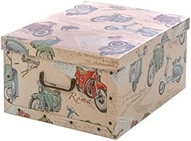 Caja de almacenaje de cartón decorado, de 50 x 45 x 25 cm: Amazon.es: Hogar