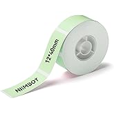 NIIMBOT Label Maker Tape for D11/D110/D101 Label Maker, 12 x 40 mm (0.47'' x 1.57'') for Home Office Labeling Tape Replacement, Green