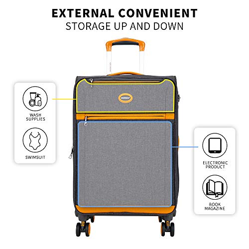 SHOWKOO Luggage Sets 3 Piece Softside Expandable Lightweight Durable Suitcase Sets Double