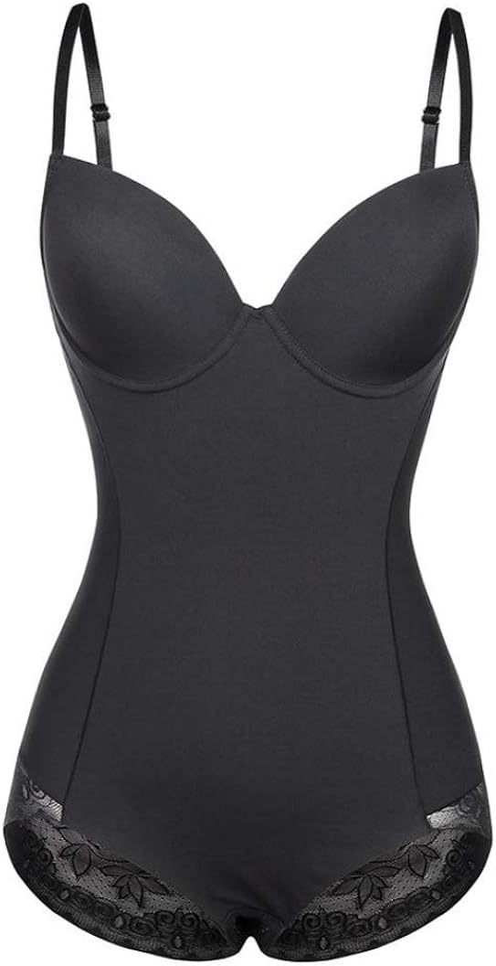 Lujeck Plus Size Bodysuits with Gathering Bra Tummy Control Full Body