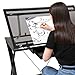 MEEDEN Glass Top Drafting Table - Tiltable Drawing Desk for Artists - Modern Craft Station with Large Working Surface - for Artwork, Graphic Design, Sketching and Tracing - Black Tempered Glass