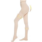 Myshear Medical Compression Pantyhose for Women Men, 20-30 mmHg Graduated Compression Tights, Closed Toe Compression Stockings, Support Hose, High Waist Compression Leggings for Varicose Veins, Edema