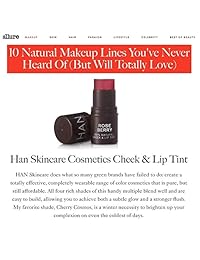 Han Skin Care Cosmetics Tinte natural para mejillas y labios, rosa (Rose Berry)