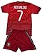 FWC 2014 Portugal Kids Home Jersey & Short #7 RONALDO Youth Sizes (L (Ages 8-9))