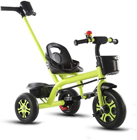 Amazon Jixi ベビーキャリア 子供用 三輪車収納ボックス プッシュハンドルブレーキ付き 衝撃吸収デザイン 子供 幼児 自転車 グリーン 3933 ベビーカーパーツ アダプター ホーム キッチン 通販