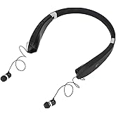 SX-991 Bluetooth Wireless Stereo Neckband Earbuds, Foldable Neck Hanging Type Telescopic Headset, CVC Broadband Noise Reduction, Smart Matching Connection for Tablet, Laptop, Desktop and Cell Phone