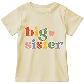 Big Sister Shirt for Baby Girls Cotton T-Shirt Short Sleeve Tops Toddler Baby Announcement Tees Outfits 1-7 Years