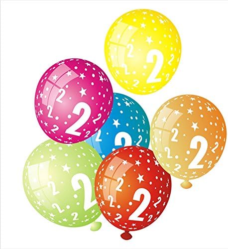 Douqu 10pcs Lovely 12inch 3.2 g Number 2 Latex Balloons Printing Digital Globes Kids Birthday Party Decoration Balls Wedding Celebration