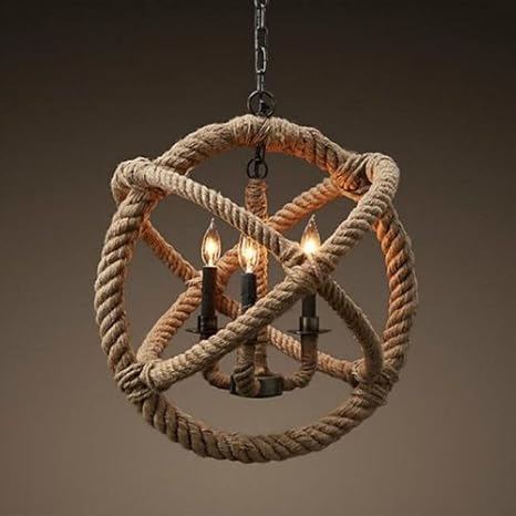 Lightinthebox Classic Retro 3 Lamp Hemp Rope Chandelier Country