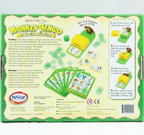 Popular Playthings Monkey Bingo Card Game