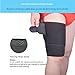 Runflory Thigh Support Brace, Adjustable Thigh Slimmer Trimmer Compression Thigh Sleeve Wrap Brace for Sore Hamstring, Quad Support or Injury Recovery, Running & Sports - One Size, Black