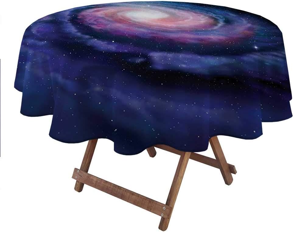 shirlyhome Round Outdoor Tablecloth Galaxy Outdoor Tablecloths Nebula