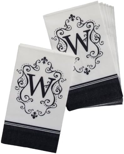 Guest Towel Size Paper Napkin,Monogram "W"