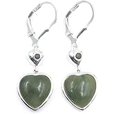 Irish Connemara Marble Heart Earrings