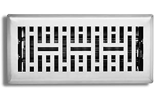 Sierra Grates 4" x 10" Metro Design Steel Floor Register in Glacier White Finish for Floor - Decorative Air Vent Covers- Floor Register 4” x 10”