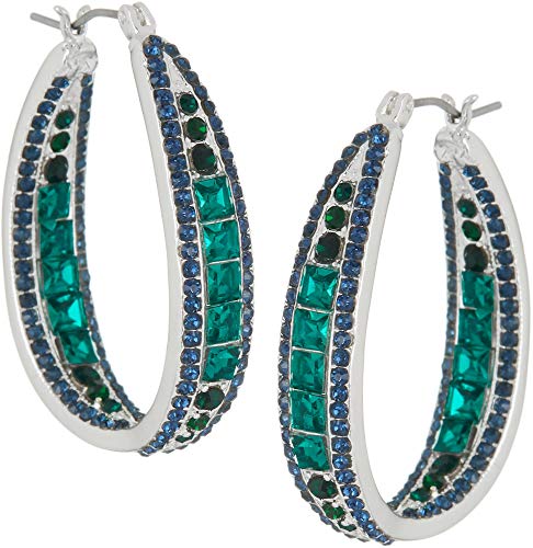 Napier Women's Blue Multicolored Clickit Hoop Earrings