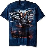 The Mountain Men's the Reagan Velociraptor Adult T-Shirt, Blue, Medium