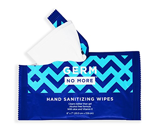 Germ No More Hand Sanitizing Wipes 50 individually wrapped packet Large Soft Towel Kills 99.9% of Household Germs - Fresh Scented Alcohol Free Moisturizing - Antimicrobial Protection For Adults & Kids - Thumbnail 2