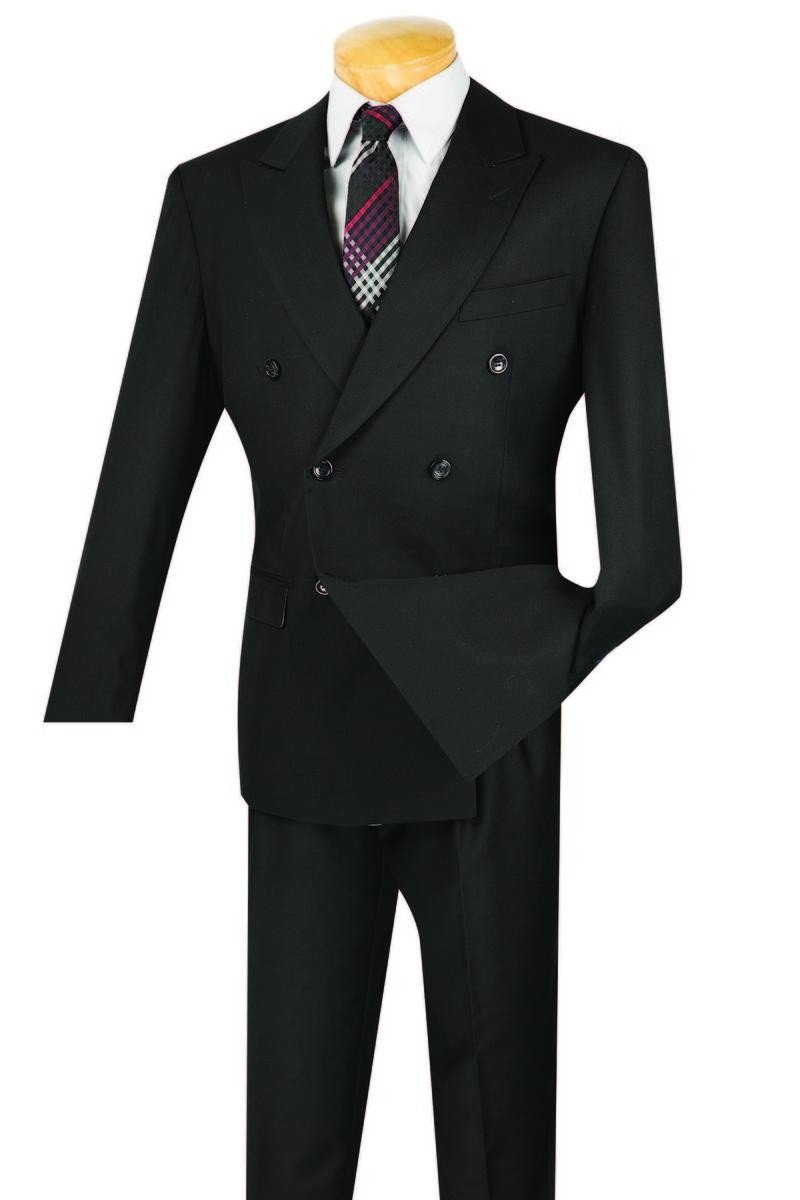 VINCI Wool Feel 6 Button Double Breasted Solid