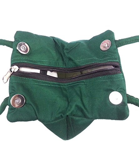 belladona samosa cut small mirror work bag in dark green