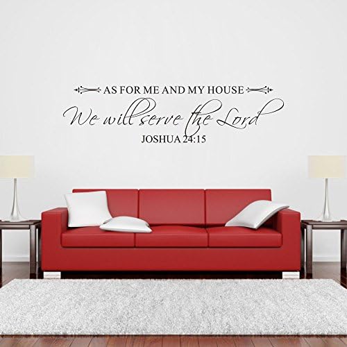 As for Me and My House We Will Serve the Lord Family Living Room Bible Lettering Decal (XLarge,White)
