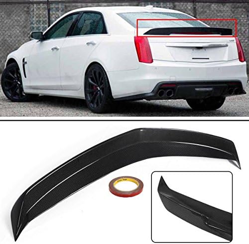 ProooAuto Carbon Fiber Rear Trunk Spoiler Wing Lip Fit for 16-Up Cadillac CTS-V