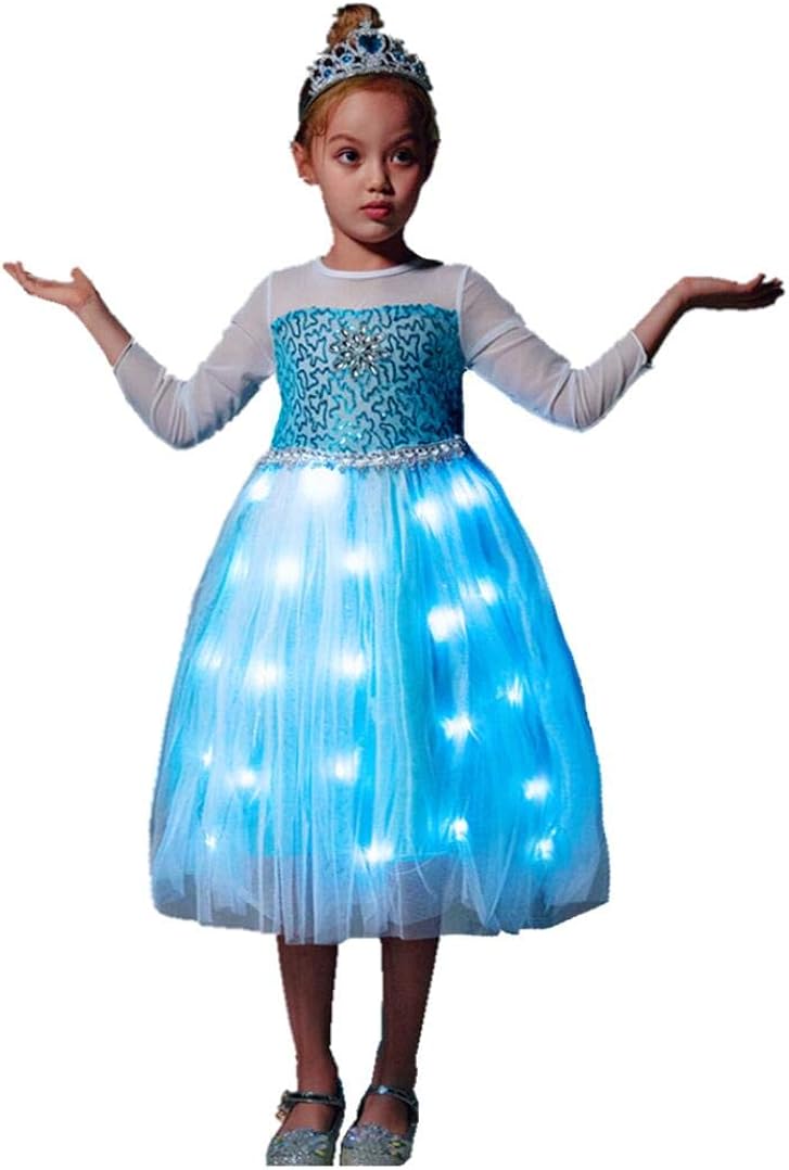 SHINYOU Girls Princess Dress LED Light UP Costume Dresses