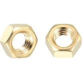 Kozelo 70pcs Hex Nuts - [M5-0.8] Brass Hardware Nuts for Mechanical Repair &amp; Assembly, Electrical Fastening, Standard Metric Coarse Thread Nut, Yellow