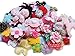 YYCRAFT Craft Mix 60 Assorted Fabric Applique Scrapbooking Ribbon Flowers Bows Embellishment Sewing Craft Wedding Ornament
