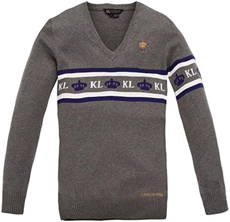 Mimosa Ladies Sweater with V-Neck in Grey (123-KN-272-060)