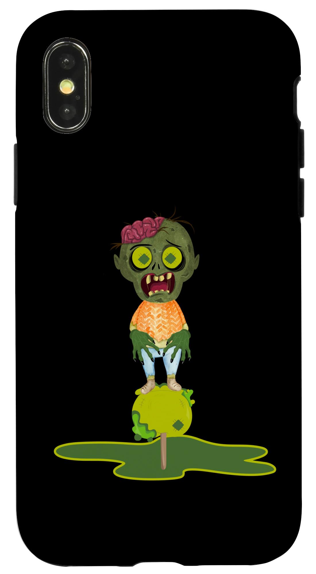 iPhone X/XS HALLOWEEN CREEPY ZOMBIE STUCK IN A TOFFEE APPLE septcho21 Case