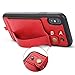 TOOVREN Case for Wallet Case for Women Men with Leather Card Holder Wallet Case (Red, CAE for iPhone Xs Max 6.5