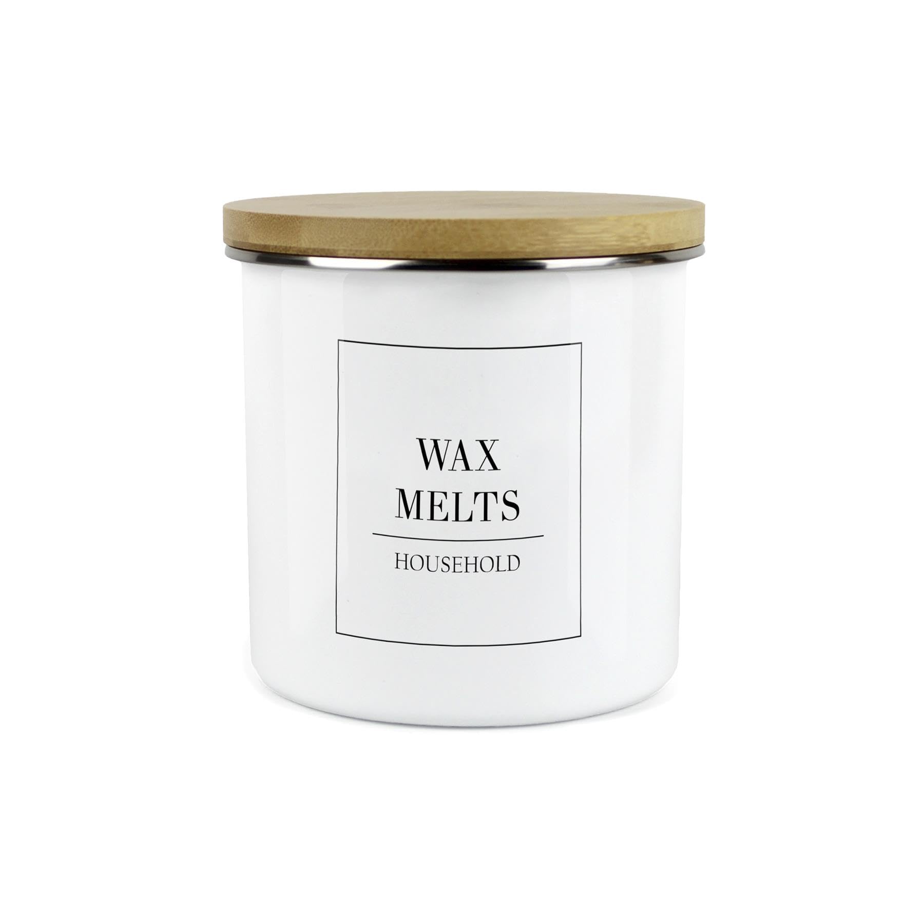 Purely Home Minimalist Range Wax Melts Storage Canister - White Metal Enamel Kitchen and Bathroom Storage Container