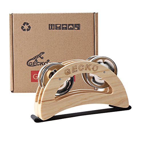 GECKO Percussion Cajon Player's Foot Tambourine with Steel Jingles - Thumbnail 4