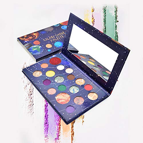 FREEORR 18 Colors Galaxy Shade Palette, Long Lasting Waterproof Multi Reflective Shimmer Matte Glitter Pressed Pearls Eyeshadow Makeup Pallet